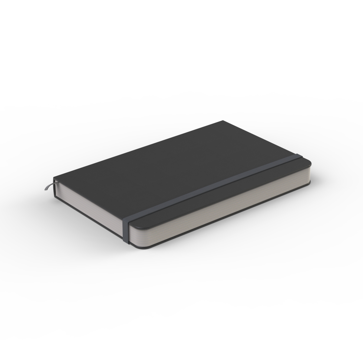 Leather Black A5 Agenda 01 3D Model