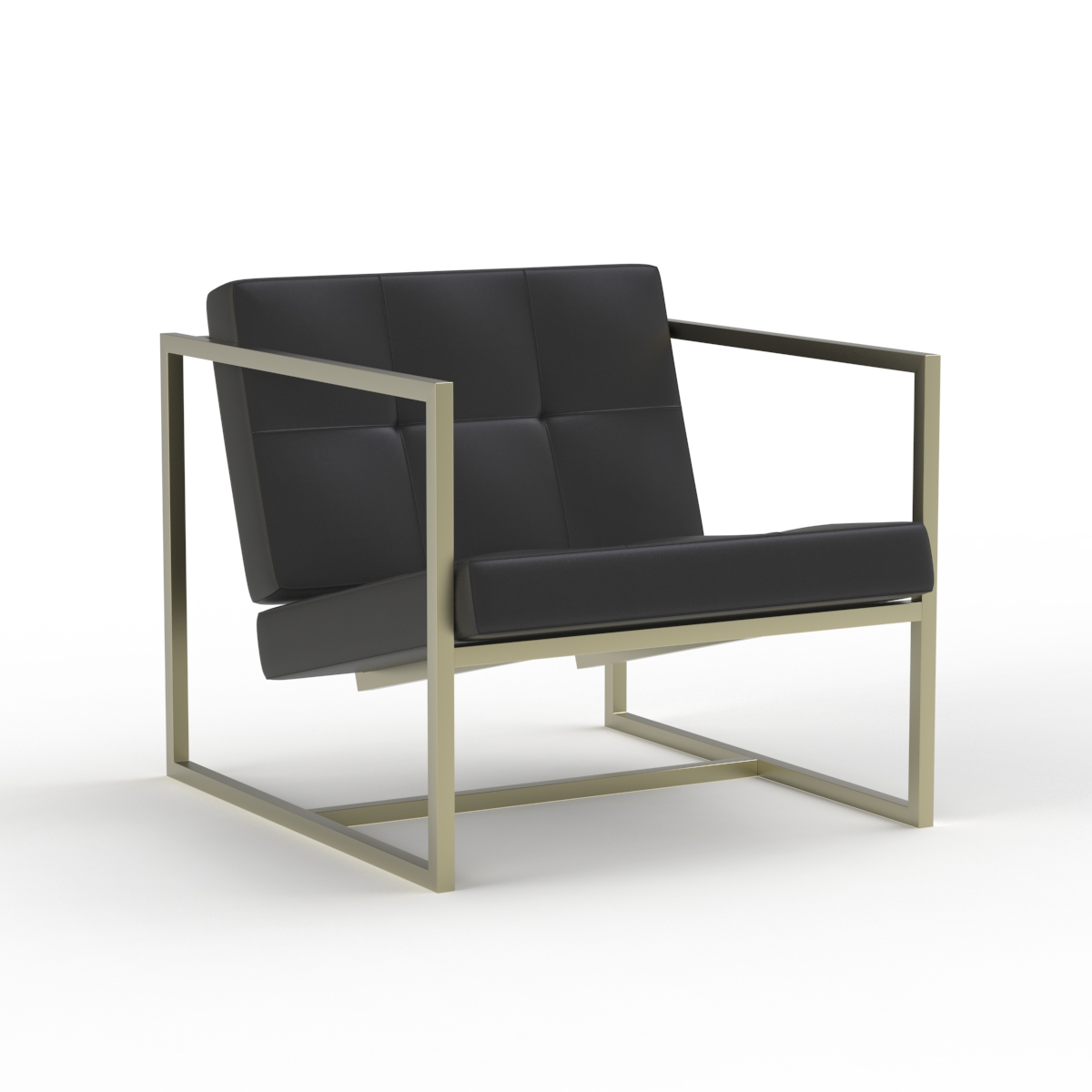 Leather Living Room Armchair 04 3D Model