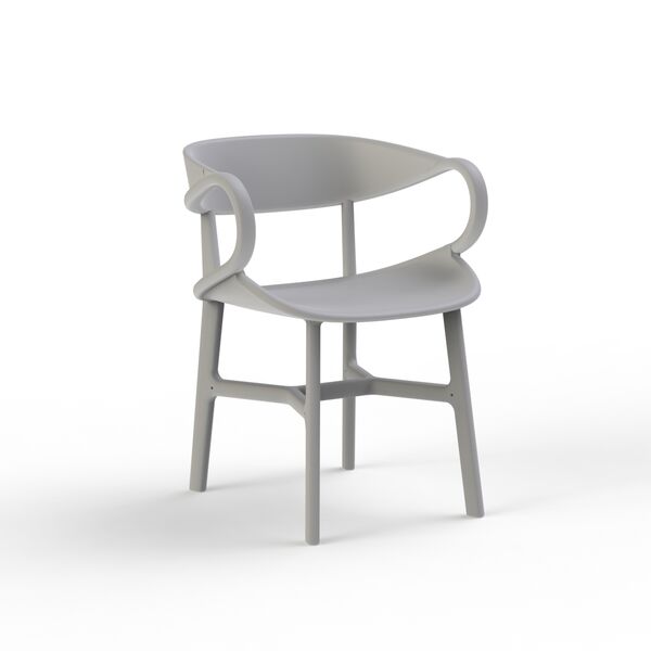 Plastic Gray Armchair 05 3D Model