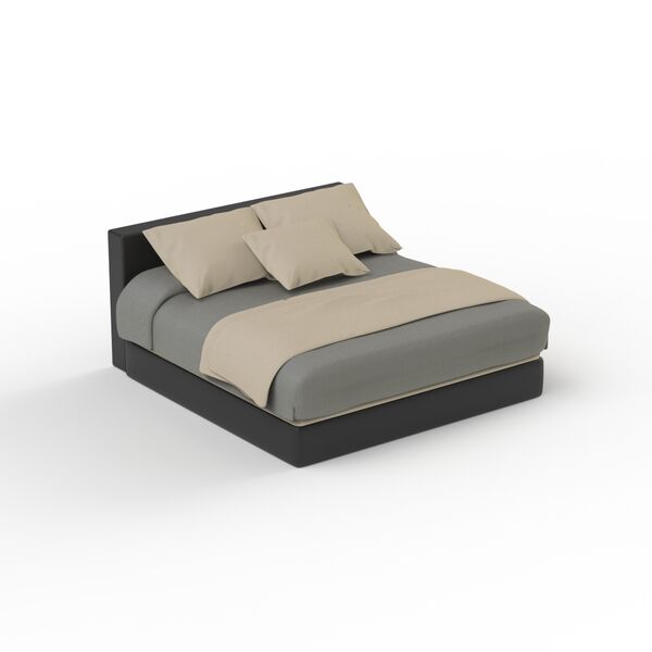 Double Brown Wood Bed 02 3D Model