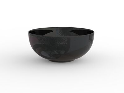 Ceramic Black Round Bowl 05 3D Model