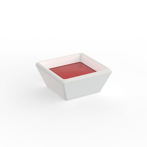 Squared Ceramic White Sauce Bowl 01 3D Model