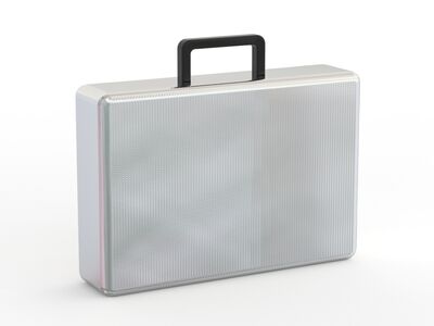 Metal Silver Briefcase 01 3D Model