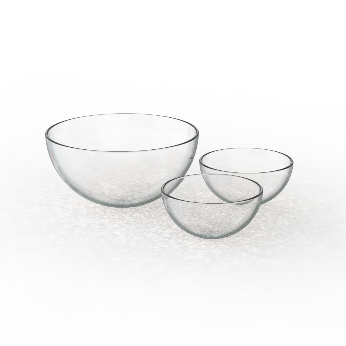 Glass Set Round Bowls 01 3D Model