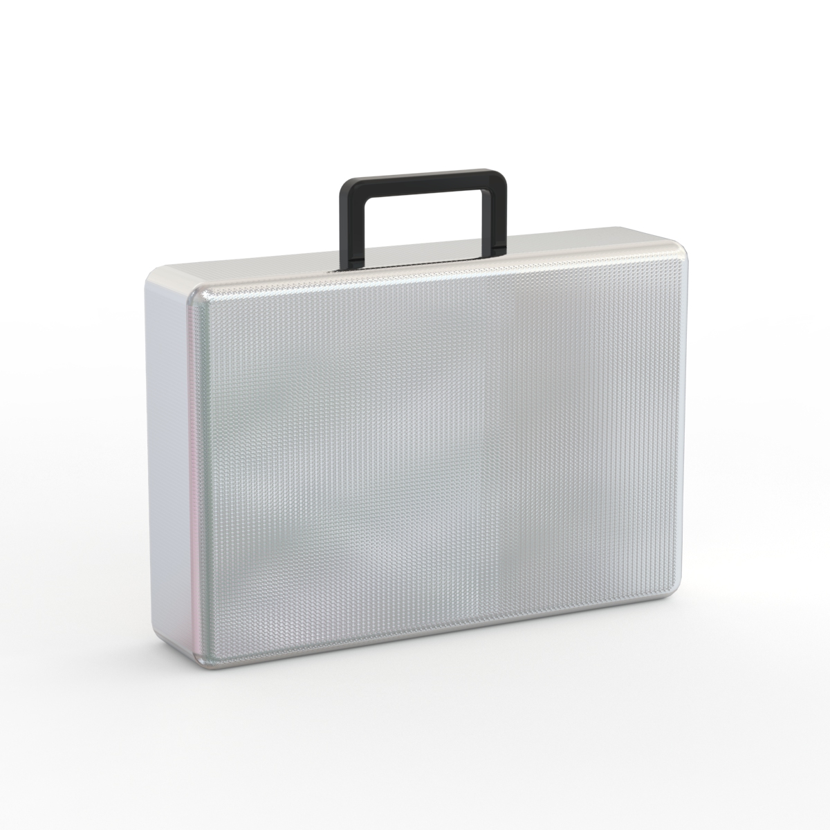 Metal Silver Briefcase 01 3D Model