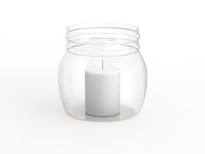 White Glass Pot Candle 01 3D Model
