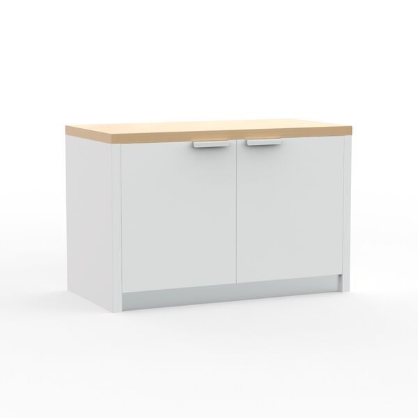 Double White Wood Top Kitchen Cabinet 01 3D Model