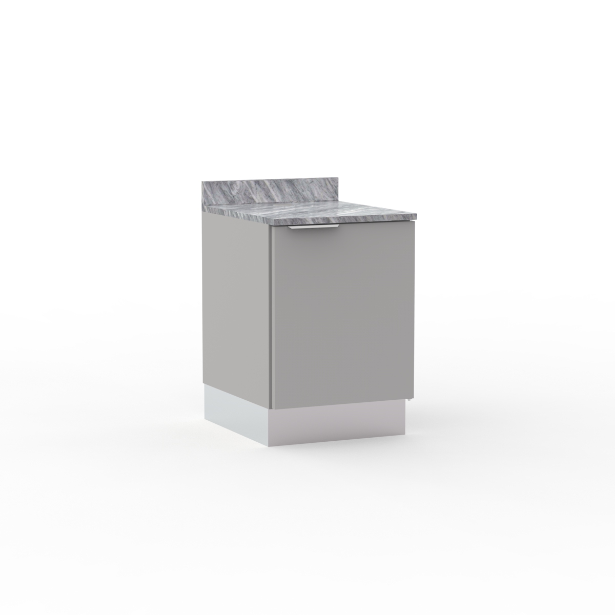 Single Grey Stone Top Kitchen Cabinet 01 3D Model