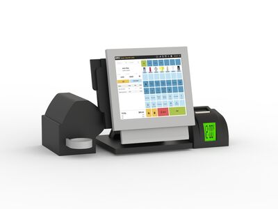 Black And Gray Plastic Cashier 05 3D Model