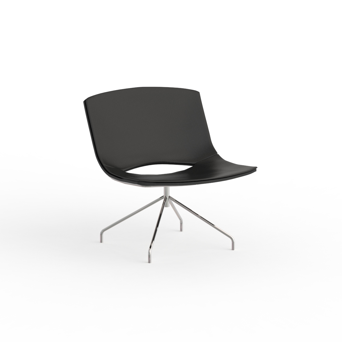 Modern Black Leather Chair 02 3D Model
