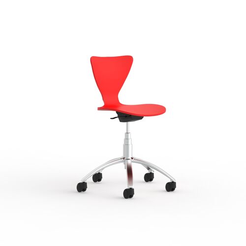 Office Red Plastic Chair 02 3D Model