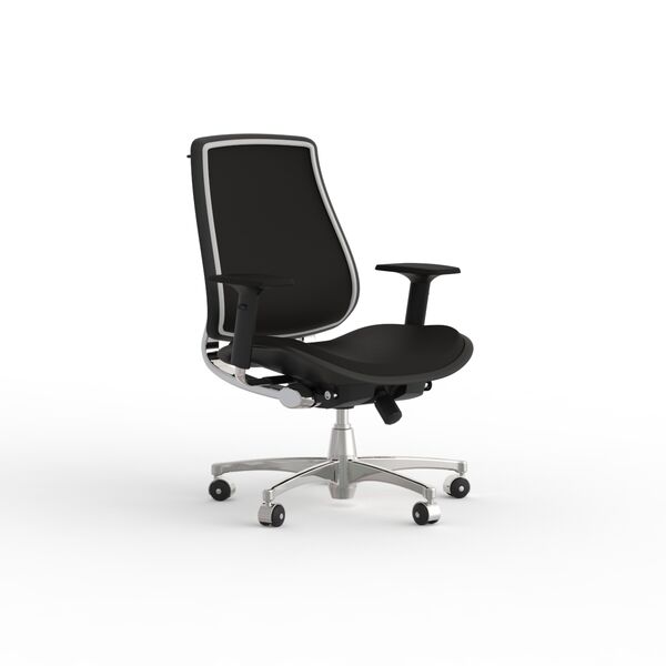 Office Metal Structure Black Seat Chair 05 3D Model