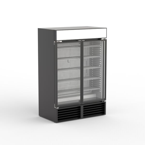 Black Double Glass Door Cooler 01 3D Model