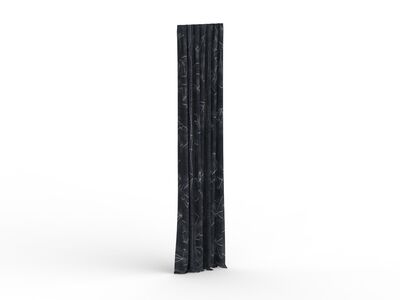 Fabric Black Curtain 03 3D Model