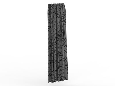 Fabric Gray Curtain 01 3D Model