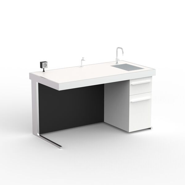 Laboratory White Desk 01 3D Model