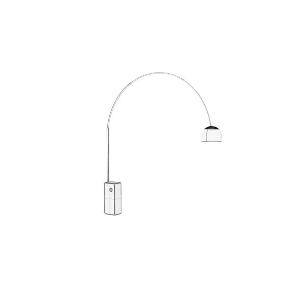 Flos Arco Lamp 3D model — clay shaded view