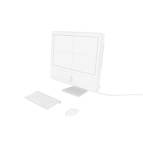 Apple iMac 3D model — clay shaded view