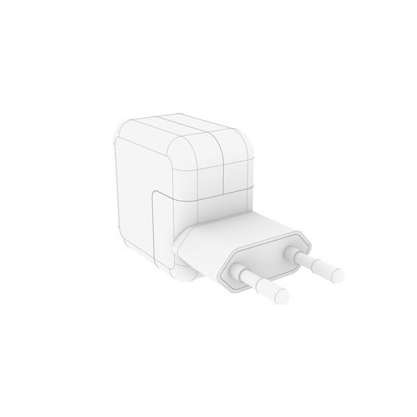 Apple iPad Charger 3D model — clay shaded view