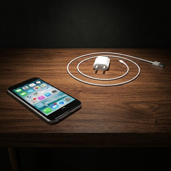 Apple iPhone 6 and Charger Bundle 3D model - styled interior scene