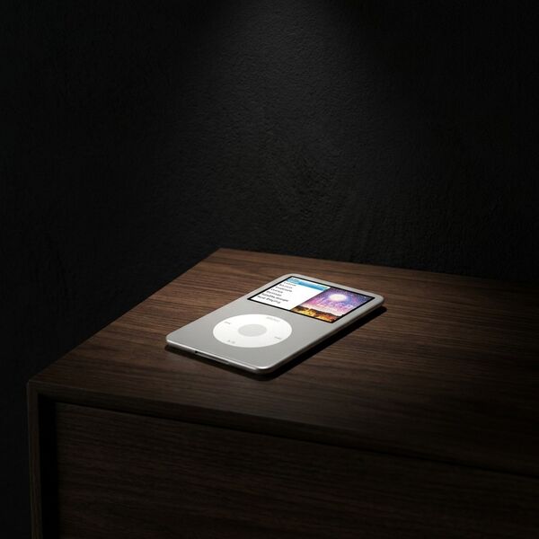 Apple iPod 3D model — styled interior scene