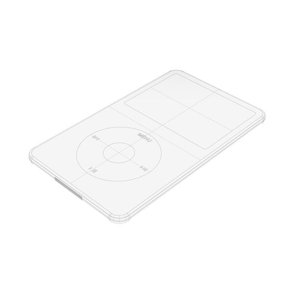 Apple iPod 3D model — clay shaded view