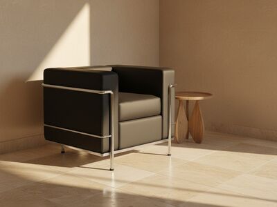 Cassina LC2 Armchair by Le Corbusier — Italian editorial interior lifestyle 3D model