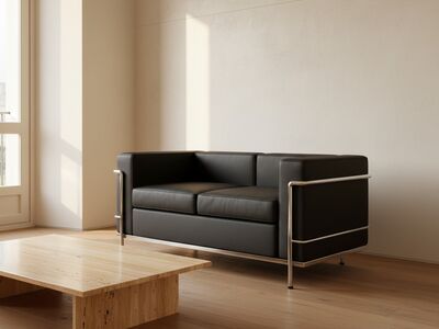 Cassina LC2 Sofa 2 Seats by Le Corbusier — Italian editorial interior lifestyle 3D model