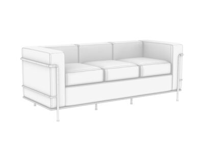 Cassina LC2 Sofa 3 Seats Rhino3DMShaded