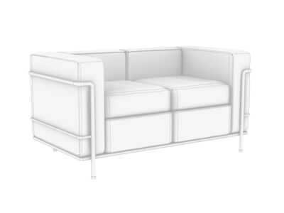 Cassina LC2 Sofa 2 Seats Rhino3DMShaded
