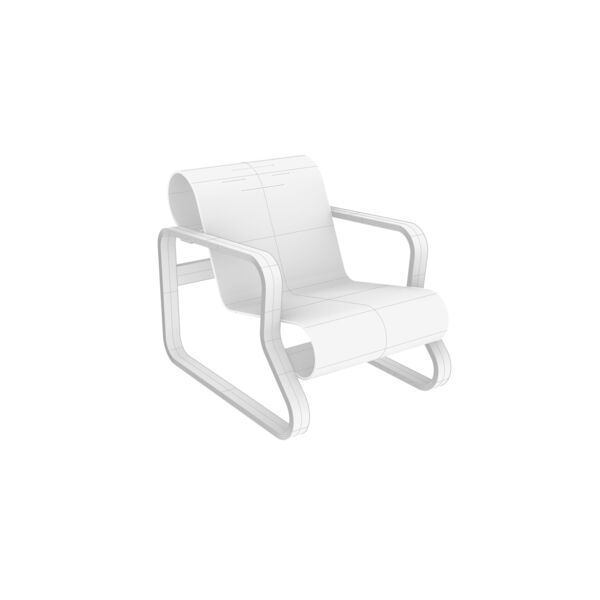 Artek Paimio Chair 3D model — clay shaded view