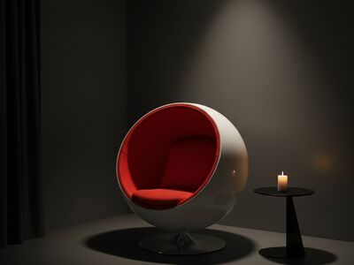 Eero Aarnio Originals Ball Chair 3d Model Dark Luxury Interior