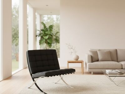 Knoll Barcelona Chair by Mies van der Rohe — contemporary warm minimal interior 3D model
