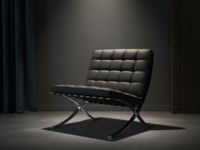 Knoll Barcelona Chair by Mies van der Rohe — dark luxury interior lifestyle 3D model