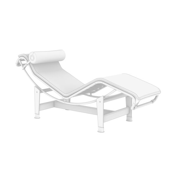 Cassina LC4 Chaise Longue 3D model — clay shaded view