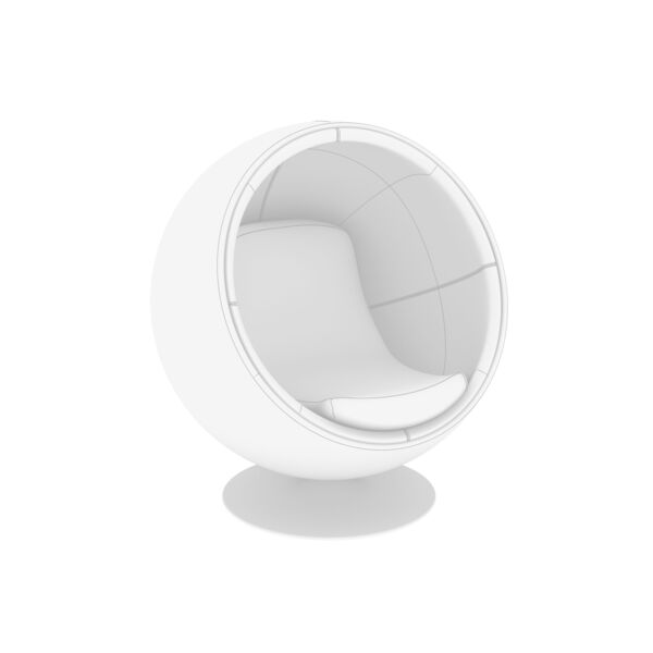 Eero Aarnio Originals Ball Chair 3D model — clay shaded view