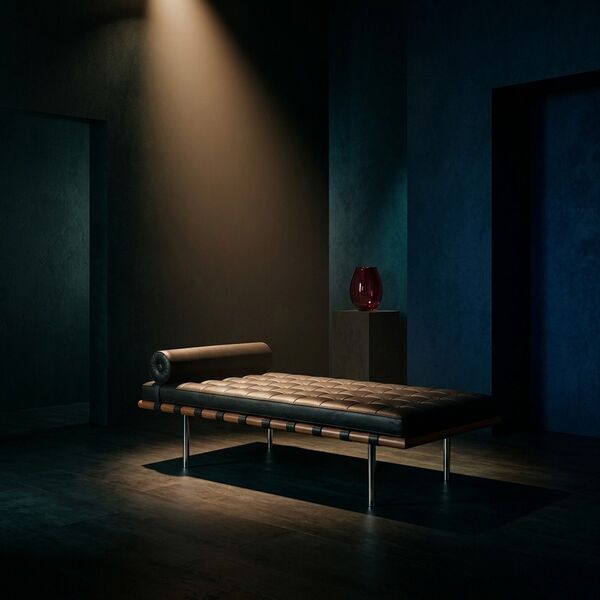 Knoll Barcelona Couch 3D model — styled interior scene