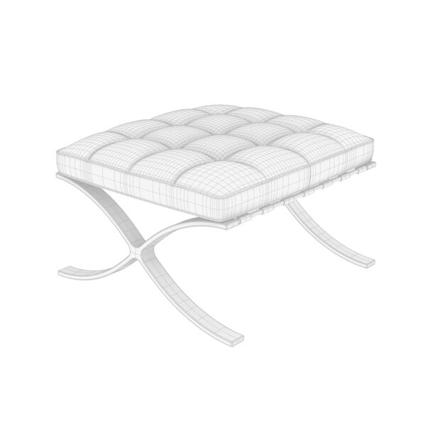Knoll Barcelona Stool 3D model — clay shaded view