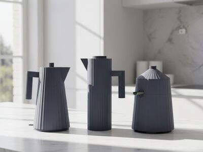 Alessi Plisse Set 3D Model Kitchen Marble Counter Interior