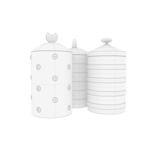 Alessi Kalistó Set 3D model — clay shaded view