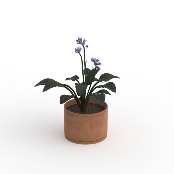 With Plant Flowerpot 01 3D Model