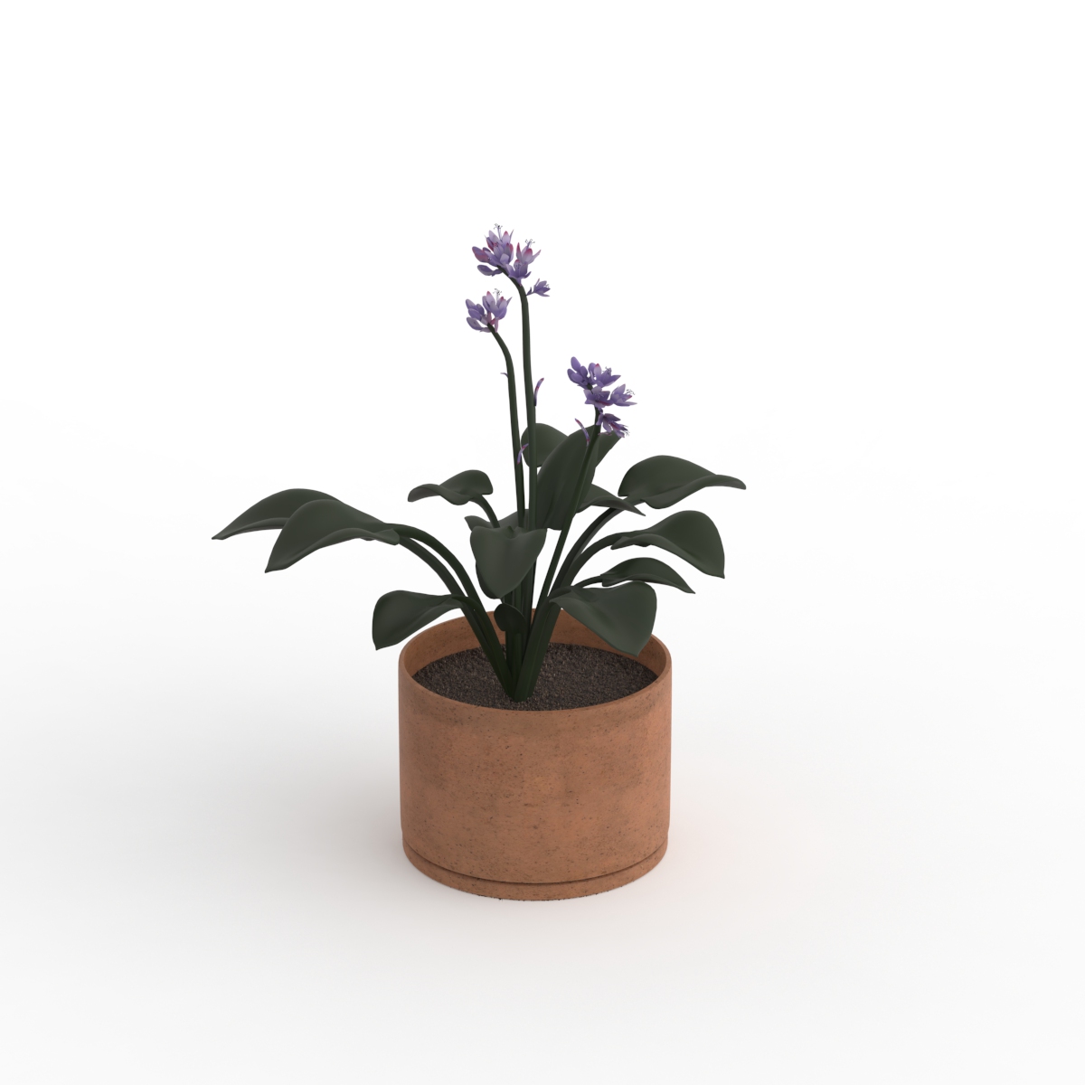 With Plant Flowerpot 01 3D Model