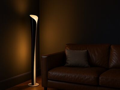 Artemide Cadmo Floor Lamp 3D Model Home Living Room Evening Interior