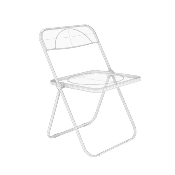 Anonima Castelli Plia Chair 3D model — clay shaded view