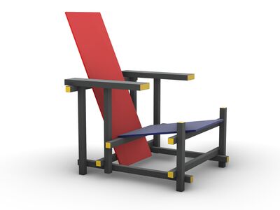 Cassina Red & Blue Chair RhinoRender