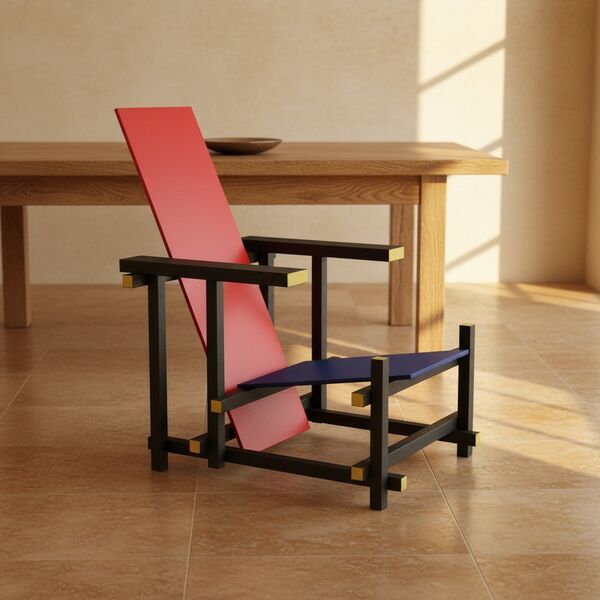 Cassina Red & Blue Chair 3D model — styled interior scene