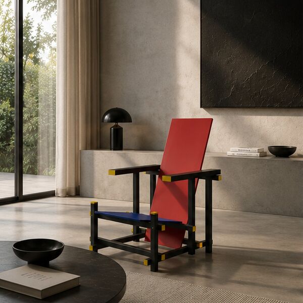 Cassina Red & Blue Chair 3D model — styled interior scene