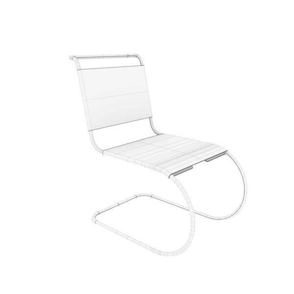 Knoll MR Chair 3D model — clay shaded view