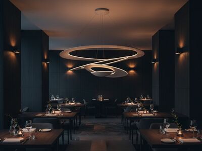Artemide Pirce Suspension Lamp 3D Model Boutique Hotel Restaurant Interior