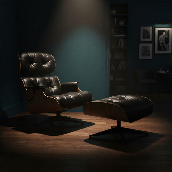 Herman Miller Eames Lounge Chair & Ottoman 3D model — styled interior scene